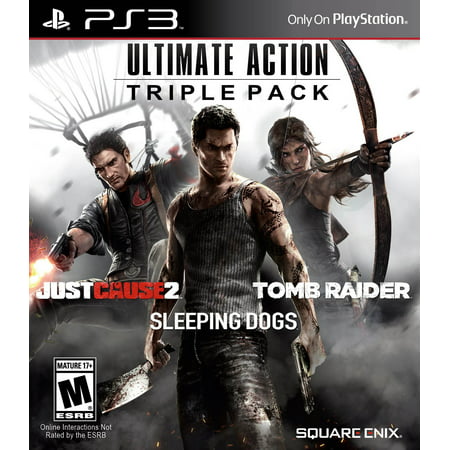 Ultimate Action Triple Pk (Just Cause 2/Tomb Raider/Sleeping Dogs), Square Enix, PlayStation 3,