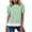 Green, variant on Staron Women Puff Sleeve Ruffle Round Neck Short Sleeve Polka Dot Casual Cute Vacation Beach Loose Tops Blouse, Black XXL