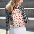 thumbnail image 5 of Lsque Hand Drawn Strawberry Pattern Canvas Daypack, Durable Backpack, High-quality Versatile Backpack,Vintage Compact Backpack-Small, 5 of 6
