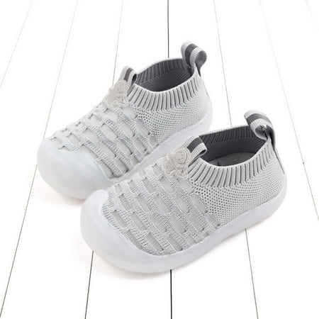 

Cathalem Baby Boy Toddler Spring And Summer Children Toddlers Boys And Girls Sports Shoes Flat Bottom Soft Fly Toddler Shows Grey 15 Months