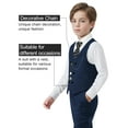 thumbnail image 6 of Boys Suit Formal Dress Clothes Big Boy Wedding Outfit Vest+Pants+Dress Shirt+Chain+Adjustable Tie 6-10Y, 6 of 7