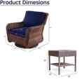 thumbnail image 2 of Krikacy Swivel Rocking Chairs with End Table All-Weather HDPE Hand-Woven Rattan for Patio Deck,Blue, 2 of 6