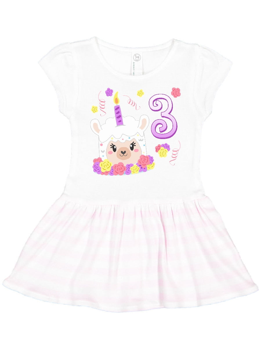 INKtastic Third birthday cute llama cake Toddler Dress