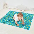 thumbnail image 2 of Blue Cartoon Dinosaurs Pattern Blanket,Comfortable Soft Lamb Wool Throw Blanket,All Season,Warm Lightweight Blankets for Sofa Bed Couch Living Room Chair,30"x40", 2 of 4