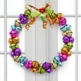 thumbnail image 4 of Christmas Jingle Bell Wreath Metallic Glitter Ribbon Front Door Garland Decor, 4 of 13