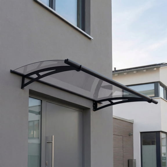 Palram - Canopia Aquila 1500 5' x 3' Acrylic/Galvanized Steel Awning - Gray/Clear