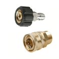 thumbnail image 1 of 2Pcs/Set Pressure Washer Adapters M22-14 mm Swivel To 3/8 Inch Quick Connector, 1 of 9