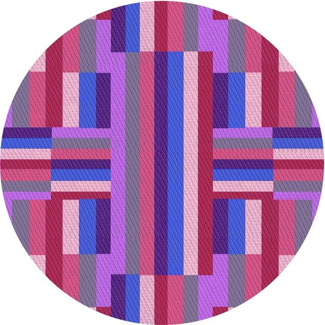 Ahgly Company Tapis d'Intérieur Lavables en Machine, Ronds, de Transition, Violet Moyen, Ronds de 5 Pi