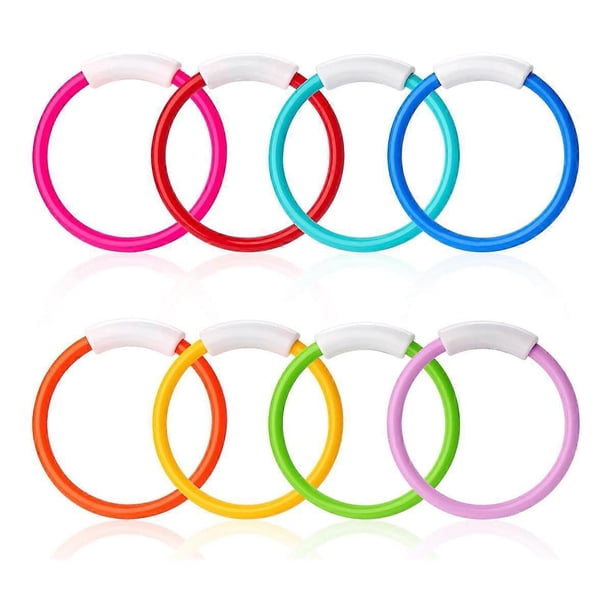 8PCS Pool Toys, Colorful Pool Rings for Kids, Underwater Training, Swimming Pool Dive Ring Toy for Kids