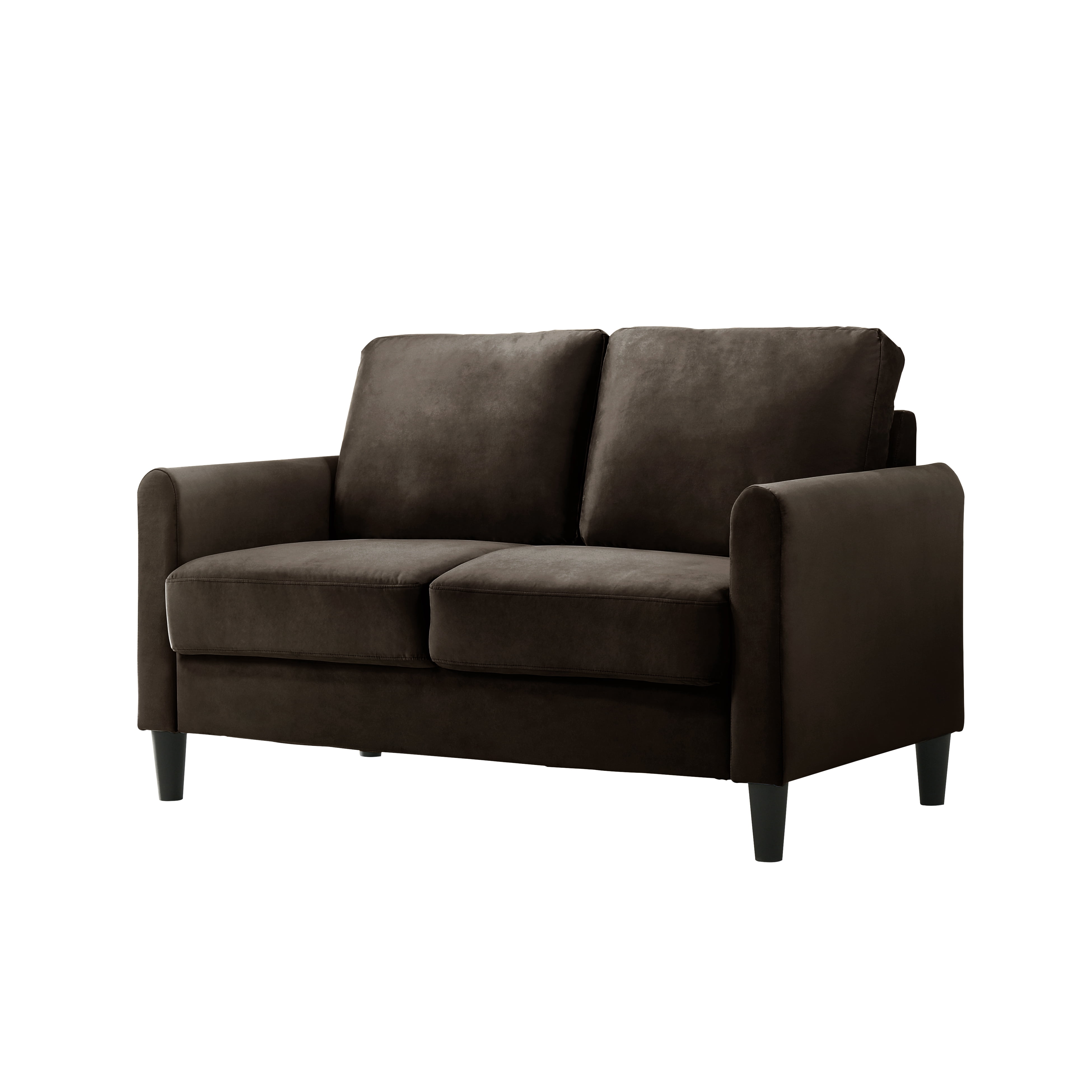 Home Design Airell 2-Piece Living Room Set with Loveseat and Sofa, Soft Velvet Fabric, Modern Upholstered Design, Brown