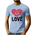 thumbnail image 2 of COSFO Crew Neck Men T Shirts Valentine's Day Love Heart Short Sleeve Workout Tops Relaxed Fit Pullover Vacation Mens Graphic Tees, 2 of 5