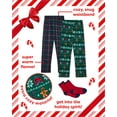 thumbnail image 4 of PJ's & Presents Boys' Christmas Pajama Pants - 2 Pack Flannel Fleece Sleep Pants with Socks (4-18), 4 of 7