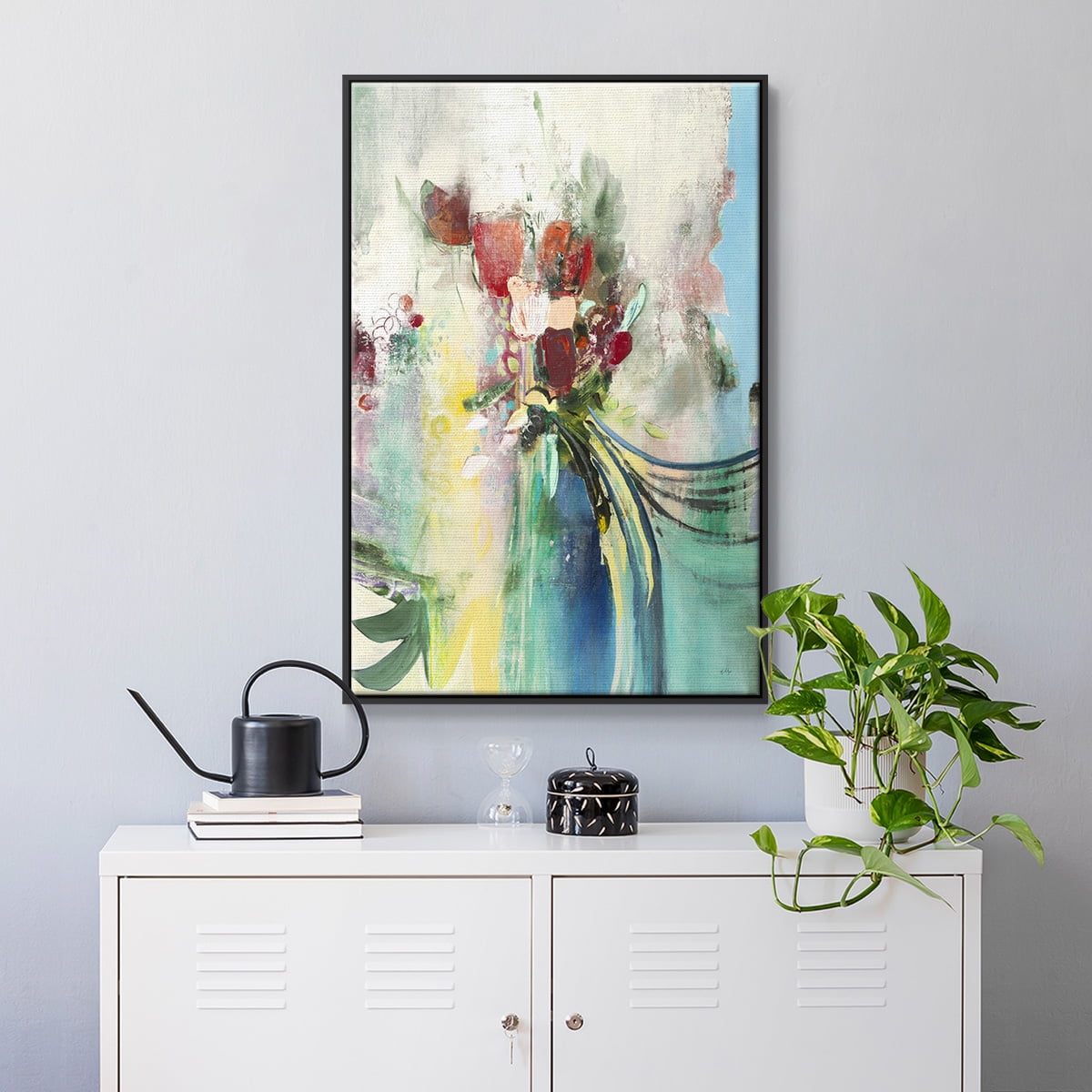 Celebration I Framed Premium Gallery Wrapped Canvas - Ready to Hang - 25 x 37 - Black Floating Frame