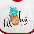 thumbnail image 3 of Inktastic Aloha- in Cursive with Pineapple Rainbow Colors Boys or Girls Baby Bib, 3 of 3
