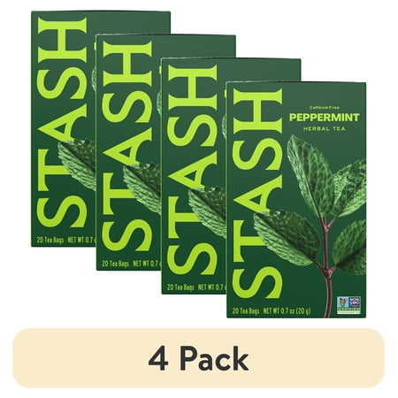 (4 pack) Stash Tea Peppermint Herbal Tea Bags 20 Ct