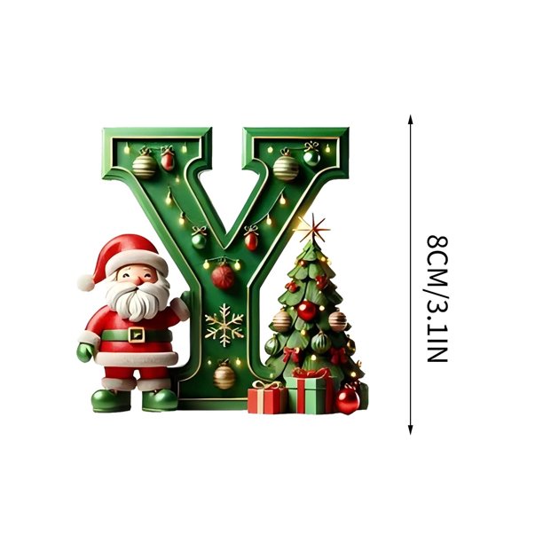 Adorno navideño personalizado con letras para árbol de Navidad - Colgante acrílico de 8 cm con diseño de gorro de Papá Noel | Decoración navideña DIY para el hogar, el árbol y regalos | Juego de 1