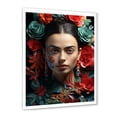 thumbnail image 2 of Designart "Spirit of Frida in Mexican Woman's Photo II" People Framed Wall Art - Global Blue Mexican Art Living Room Framed Canvas Art, 2 of 6