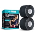 thumbnail image 1 of Care Science Cinta de kinesiología impermeable, tiras precortadas de 40 unidades (2 rollos) Negro | Cinta elástica para deportes y levantamiento de pesas que soporta músculos y articulaciones. Resiste, 1 of 7