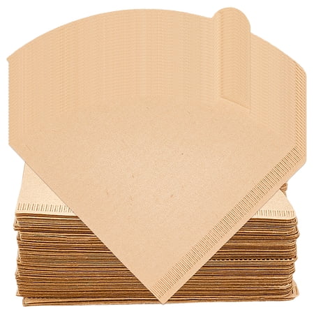 2 Set 100Pcs Paper Coffee Filters Fan Moccasin 120x110x0.3mm