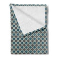 thumbnail image 2 of Abstract Soft Flannel Fleece Throw Blanket, Hand Drawn Style Pattern with Round Shapes Squares Simple Mosaic, Cozy Plush for Indoor and Outdoor Use, 50" x 70", Petrol Blue Redwood, by Ambesonne, 2 of 5