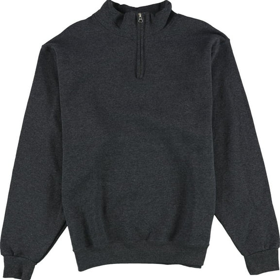 Jerzees Mens 1/4 Zip Cadet Collar Sweatshirt, Grey, Medium
