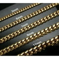 thumbnail image 2 of Stainless Steel Cuban Curb Chain Gold Plated 16-30" Mens Necklace 3/5/7/9/11mm, 2 of 7