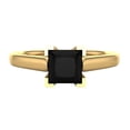 thumbnail image 4 of Princess Cut Black Diamond Ring for Women 5/8 Carat 14K Gold 4 Prong Solitaire Setting, 4 of 5