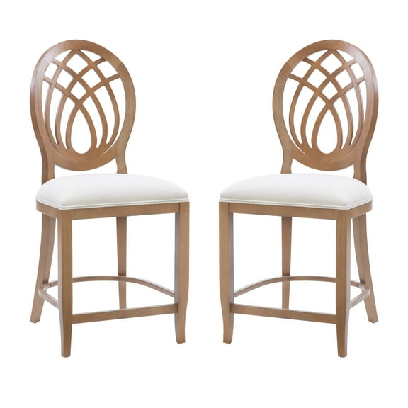 Linon Osborne 24" High Back Brown/Gray Counter Stools, Set of 2