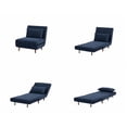 A&D Home Tustin Polyester Convertible Futon Chair, Velvet Blue