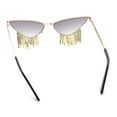 thumbnail image 4 of Womens Luxury Rhinstone Tassel Diva Metal Rim Cat Eye Sunglasses Gold - Smoke, 4 of 4