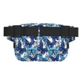 thumbnail image 3 of Honeii Blue and White Butterflies Print Square Double Layer Waist Bag,Waist Belt Bag Fashion Fanny Women and Men,For Travel Running Hiking Walking, 3 of 9