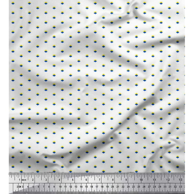 Soimoi Georgette Viscose Fabric Diamond Shirting Decor Fabric Printed Yard 42 Inch Wide