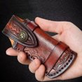 thumbnail image 5 of Vintage Engraved Leather Knife Sheath - Handcrafted Top-Grain Leather With Retro Floral Carvings, Durable Belt Loop Design - For Hunting, Camping, Everyday Carry, Outdoor, 5 of 5