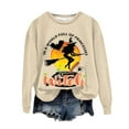 thumbnail image 2 of Sixuan Halloween Sweatshirt, Long Sleeve Shirts for Women Fall Fashion 2024 Hoodies, Women'S Fashionable Casual Letter Printed Round Neck Top Sweatshirt, 2 of 4