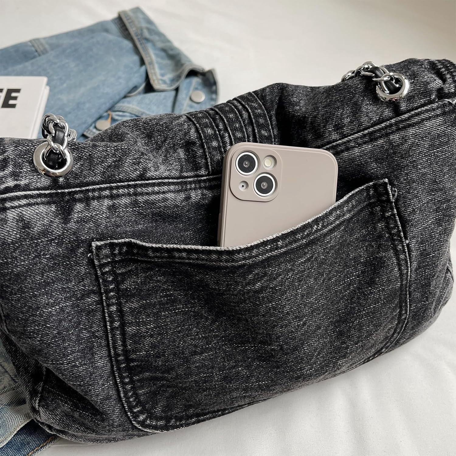 Denim Crossbody Bag, Jean Purses for Women Denim Clutch Purses and Handbags