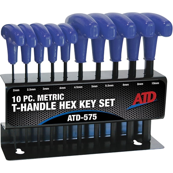 ATD Tools 575 10 Pc. Metric T-Handle Hex Key Set ATD-575