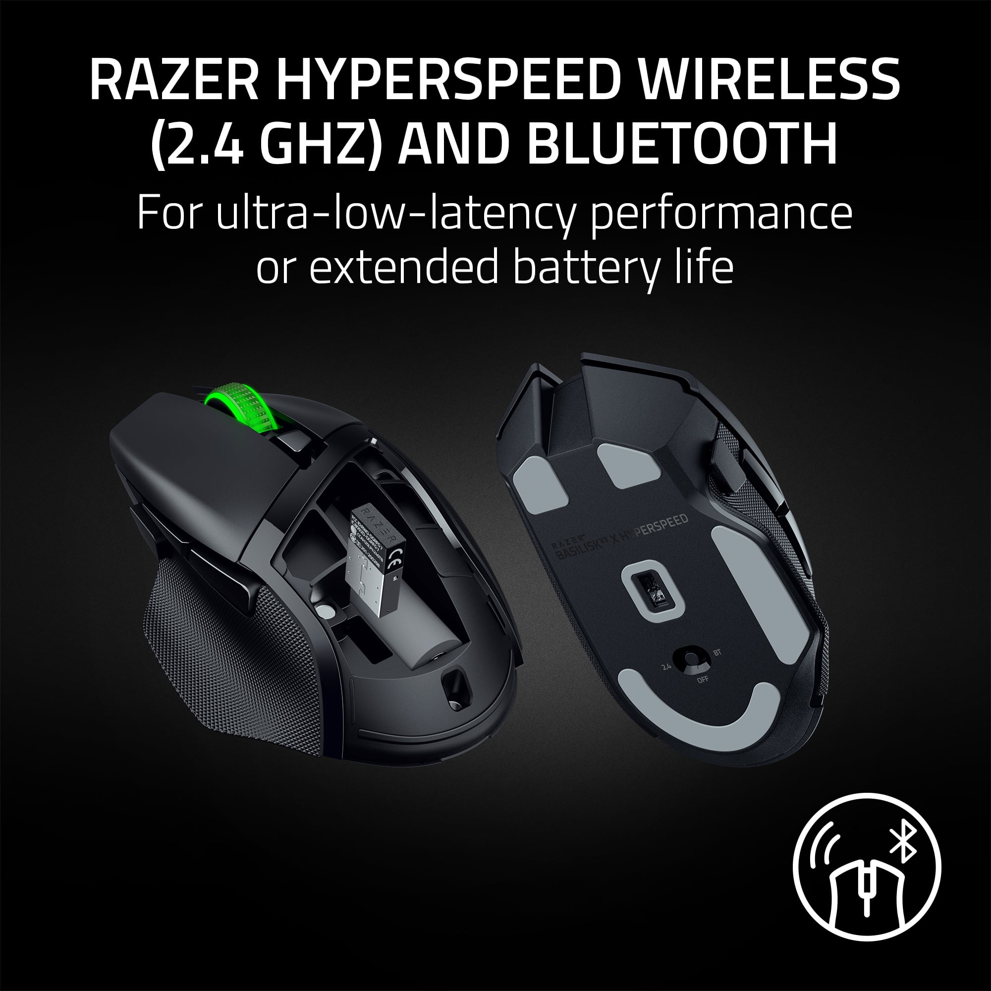 Razer Basilisk V3 X Hyperspeed Wireless Gaming Mouse for PC, RGB Chroma, Black