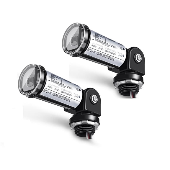 2pcs Dusk to Dawn Sensor for Outdoor Lighting Photocell Sensor Switch Photoelectric Switch for Wall Porch Light (120V)