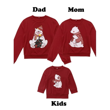 

Christmas Family Matching Xmas Women Men Kid Bear Sweatshirt Jumper Tops Sweater