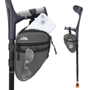 SupreGear Forearm Crutch Bag, Lightweight Elbow Pouch with Cup Holder, Dark Grey, 1 Pack