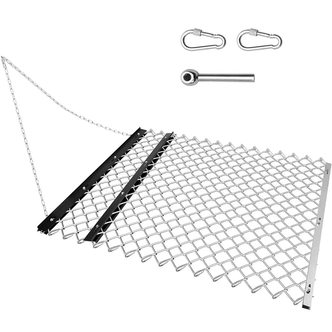 Yiwa 4' x 5' ATV Drag Harrow, UTV Tractor Attachment, Chain Harrow for Landscape Leveling or Sod