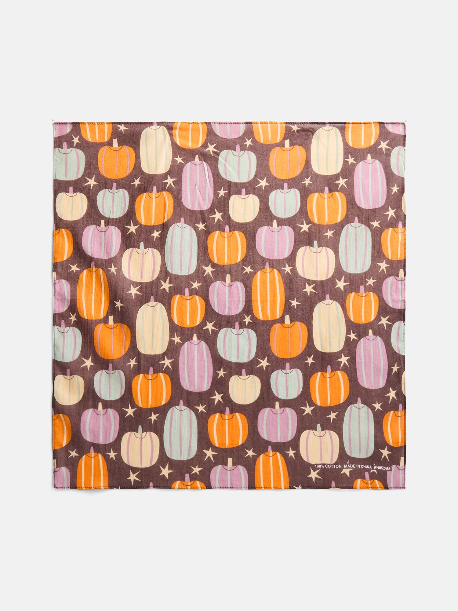 Way To Celebrate Halloween Women's Nostalgic Pumpkin Bandana, One Size, Brown/Multi