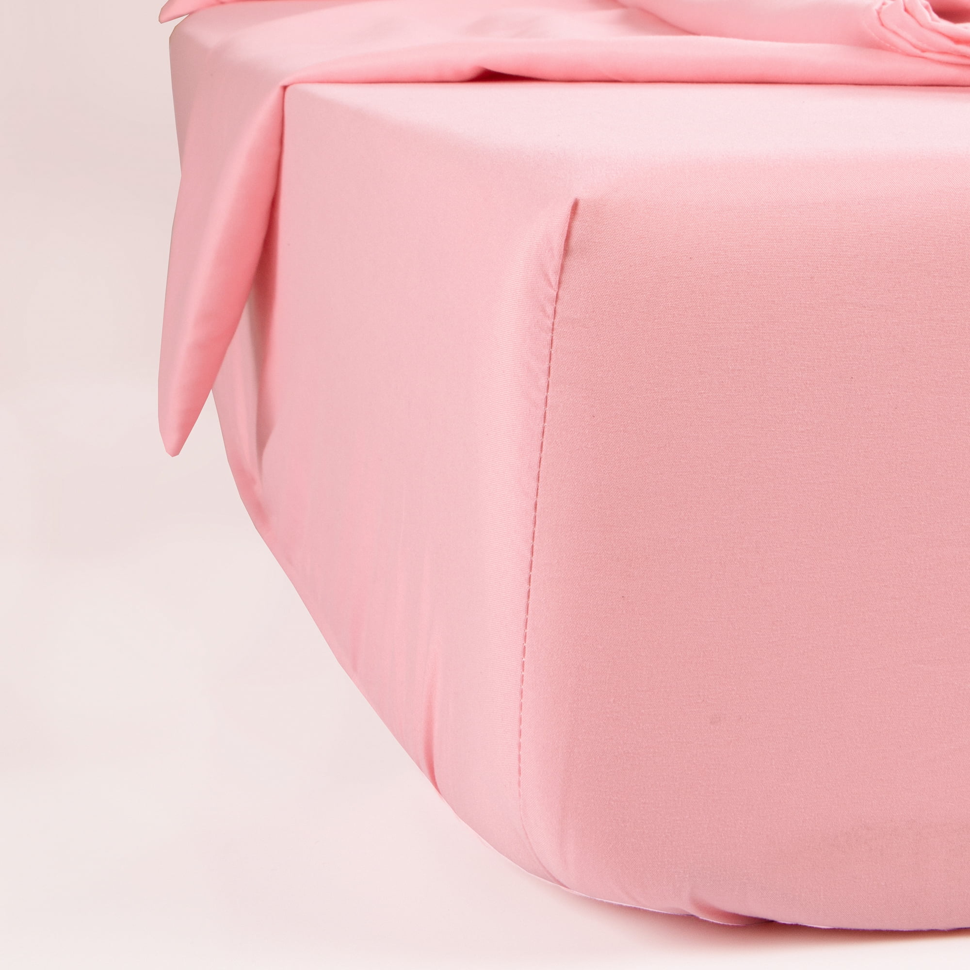 Ntbay 3-Piece Microfiber Toddler Sheet Set, Soft and Breathable Toddler Bedding Set, Include Crib Fitted Sheet Flat Sheet and Envelope Pillowcase, Pink
