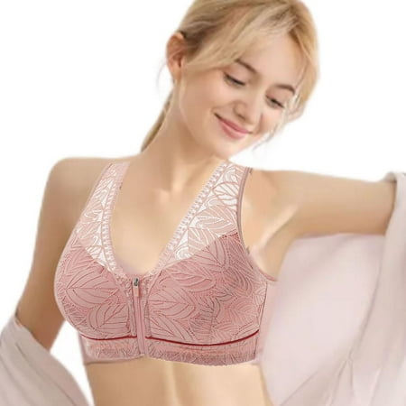 

Tohuu Women Front Close Bra Wireless Front-Close Lace Bras Women s Large Size Breathable Soft Cup Bras for Daily Wear Lightweight And Breathable realistic