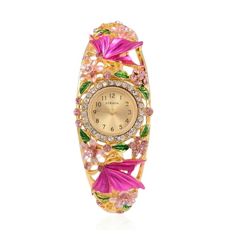 Yellow Plated Stainless Steel Bracelet - Bangle Watch Stainless Steel Yellow Plated Gift Jewelry for Women Ct 2.3