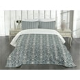 thumbnail image 3 of Ambesonne Damask Quilted Bedspread Set 3 Pcs, Leaves and Buds, Queen Size, Cream Grey, 3 of 5