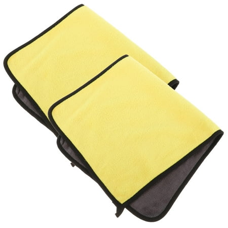 BESTYASH 2Pcs Motorcycle Cleaning Cloth Yellow Fine Fiber Reusable Drying Towel for Bikes
