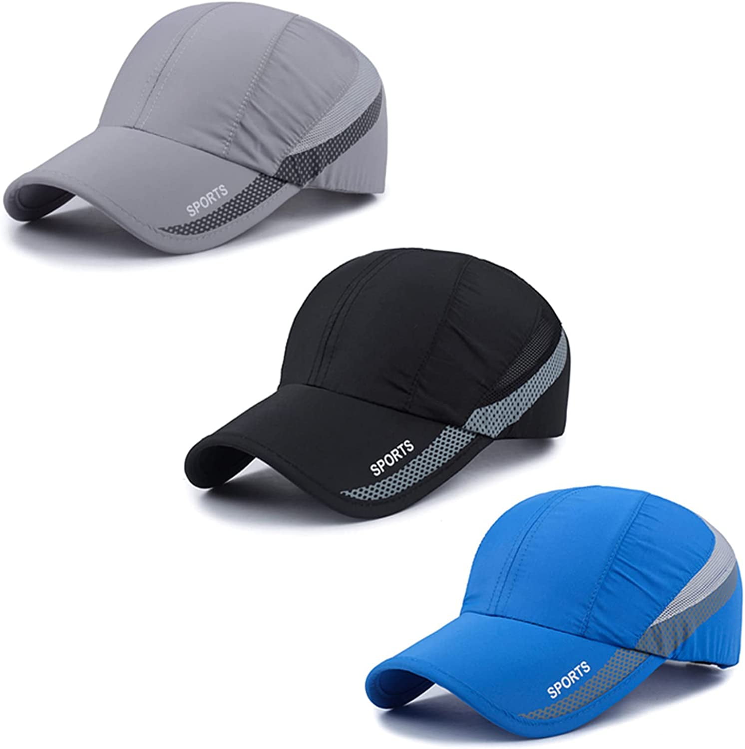 Quick Dry Cap Lightweight Running Hats Outdoor Airy Mesh Adjustable ...