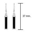 thumbnail image 5 of Simplicity Dangle Bar Synthetic Black Onyx Sterling Silver Earrings, 5 of 5