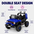 thumbnail image 3 of FUPOJH 12V Kids Electric Car,2 Seater Kids Ride on Car with Remote,Bluetooth,Swing and Sport Mode,4mph,Dual Motors,Blue, 3 of 10